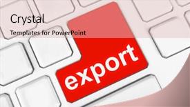  Presentation with export - Audience pleasing theme consisting of economics consumer choices - close up of export keyboard backdrop and a coral colored foreground