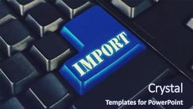  Presentation with keyboard - PPT theme featuring economics consumer choices - close up of import keyboard background and a navy blue colored foreground