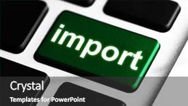  Presentation with import and ekspor - Amazing PPT theme having economics consumer choices - close up of import keyboard backdrop and a dark gray colored foreground