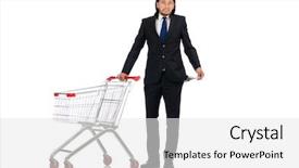  Presentation with time running out - Beautiful presentation theme featuring economics consumer choices - man running out of money backdrop and a  colored foreground