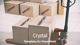  Presentation with pallet - Beautiful theme featuring economics consumer choices - manual pallet truck with carton backdrop and a  colored foreground