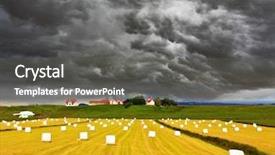  Presentation with constructions - Colorful PPT layouts enhanced with economics crop - huge cloud closed the sky backdrop and a  colored foreground