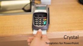  Presentation with terminal - PPT layouts with economics free - finance money technology payment background and a coral colored foreground