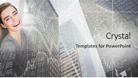  Presentation with city rooftop party - Presentation design featuring economics free - women having fun celebration party background and a light gray colored foreground