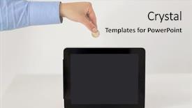  Presentation with investment money - Beautiful slide deck featuring economics free economy - business finance investment money saving backdrop and a  colored foreground