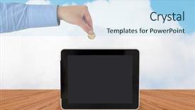  Presentation with investment money - Slides enhanced with economics free economy - business finance investment money saving background and a light blue colored foreground