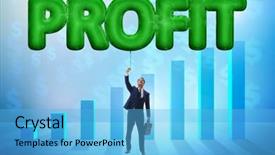  Presentation with profit - Audience pleasing slide deck consisting of economics free economy - businessman flying in profit concept backdrop and a light blue colored foreground