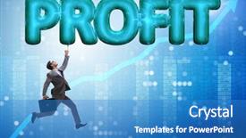  Presentation with profit - PPT layouts consisting of economics free economy - businessman flying in profit concept background and a teal colored foreground