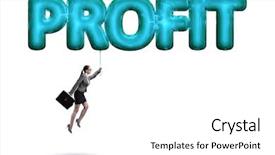  Presentation with profit - Slide deck with economics free economy - businesswoman flying in profit concept background and a white colored foreground