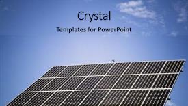  Presentation with solar panel - PPT theme having economics free economy - solar panel against blue sky background and a  colored foreground