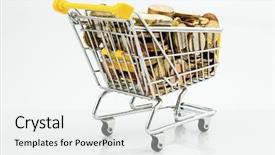  Presentation with brd und ddr - PPT theme consisting of economics monetary policy - einkaufswagen und eurom nzen background and a white colored foreground