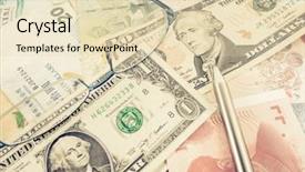  Presentation with financial report - Audience pleasing PPT theme consisting of economics monetary policy - selective focus image of financial backdrop and a lemonade colored foreground