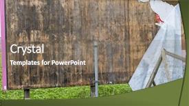  Presentation with old books on a wooden - Cool new PPT layouts with economics related - old billboard wooden backdrop and a violet colored foreground