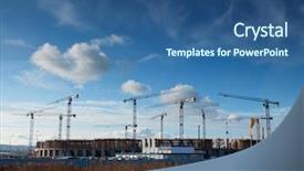  Presentation with football stadium - Presentation design having economics sport - building site of the baltic background and a  colored foreground