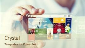  Presentation with transparent screen - PPT theme consisting of economics sport - business technology and people concept background and a cream colored foreground