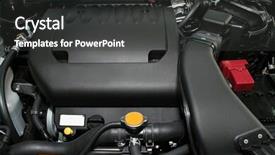  Presentation with car engine - Slide deck featuring economics sport - powerful and economic engine background and a  colored foreground