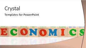  Presentation with economics - PPT theme with economics word formed by colorful background and a white colored foreground