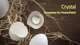  Presentation with broken egg - Cool new PPT layouts with islam economy - 'matured investment' - a creative backdrop and a tawny brown colored foreground