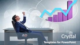  Presentation with economy - PPT theme consisting of economy and market recovery background and a ocean colored foreground