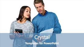  Presentation with economy - Cool new presentation design with economy concentartion - close-up of man and woman backdrop and a teal colored foreground