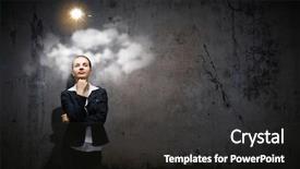  Presentation with concentrated solar power - PPT layouts consisting of economy concentartion - image of concentrated businesswoman looking background and a dark gray colored foreground