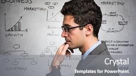  Presentation with economy - Presentation consisting of economy concentartion - people trying to concentrate himself background and a gray colored foreground