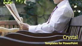  Presentation with newspaper - Beautiful PPT theme featuring soccer - old abandoned school sports court backdrop and a tawny brown colored foreground