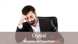  Presentation with office newspaper - Audience pleasing presentation theme consisting of economy concentartion - tired businessman reading newspaper backdrop and a gray colored foreground