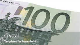  Presentation with euro - Amazing presentation theme having economy holland - 100 euro banknote backdrop and a  colored foreground