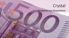  Presentation with euro - Beautiful presentation design featuring economy holland - 500 euro banknote backdrop and a  colored foreground
