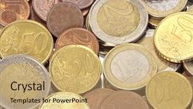  Presentation with economy - Cool new presentation theme with economy holland - euro coins can be used backdrop and a coral colored foreground