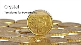  Presentation with euro zone - Audience pleasing theme consisting of economy holland - fifty euro cent coin backdrop and a white colored foreground