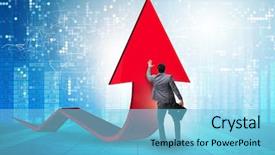  Presentation with economy - Presentation design featuring economy on chart graph background and a  colored foreground