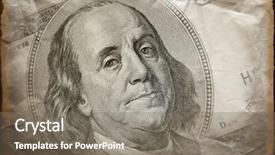  Presentation with dollar - Beautiful slide deck featuring economy spending money - us dollar in grunge style backdrop and a  colored foreground