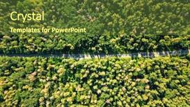  Presentation with nature resources - Presentation enhanced with ecosystem resources - aerial view of the road background and a tawny brown colored foreground