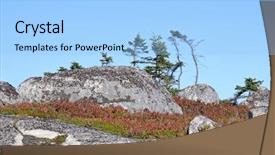  Presentation with landscape juridic - Cool new slide set with ecosysteme toundra - rocky northern landscape backdrop and a light blue colored foreground