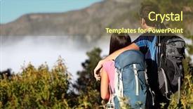  Presentation with ecotourism - Audience pleasing slide deck consisting of ecotourism - couple hiking looking at view backdrop and a tawny brown colored foreground