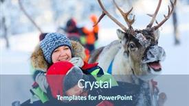  Presentation with winter family - Colorful slide set enhanced with ecotourism - family of mother and little backdrop and a ocean colored foreground