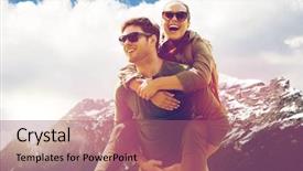  Presentation with travel and tourism - Slide deck featuring ecotourism - travel tourism and people concept background and a coral colored foreground