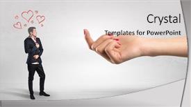  Presentation with love - Beautiful PPT theme featuring ecstasy - big naked hand baiting man backdrop and a lemonade colored foreground