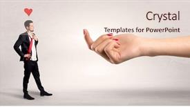  Presentation with love between man and woman - Slide set with ecstasy - big naked hand baiting man background and a lemonade colored foreground