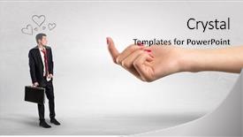  Presentation with love between man and woman - Amazing slide set having ecstasy - big naked hand baiting man backdrop and a light gray colored foreground