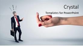  Presentation with high tech face recognition - Cool new slide deck with ecstasy - businessman in an affair backdrop and a  colored foreground