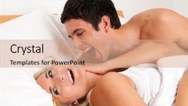 Presentation with joy - Colorful presentation theme enhanced with ecstasy - couple has fun in bed backdrop and a coral colored foreground