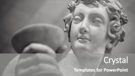  Presentation with wine - Audience pleasing slide deck consisting of ecstasy - dionysus bacchus wine statue portrait backdrop and a gray colored foreground