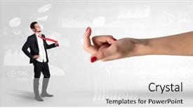  Presentation with business - PPT theme with ecstasy - distracted businessman with kisses background and a white colored foreground