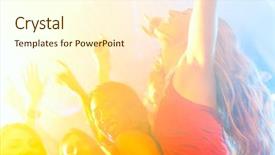 Presentation with party - Cool new presentation theme with ecstasy - group of party people backdrop and a cream colored foreground
