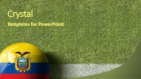  Presentation with soccer field - Cool new PPT layouts with ecuador ball in a soccer backdrop and a tawny brown colored foreground