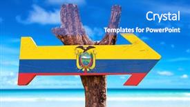  Presentation with ecuador - Audience pleasing PPT theme consisting of ocean park park galapagos sea - ecuador flag wooden sign backdrop and a cobalt blue colored foreground