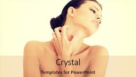  Presentation with self analysis - Slide deck consisting of eczema - young beautiful woman scraching her background and a  colored foreground